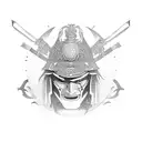 samurai-knife face tattoo design idea