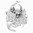 Coffin tattoo design idea