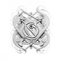  three initials i.e. g to s tattoo design idea