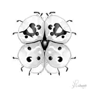 three small ladybugs tattoo design idea