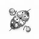 three small ladybugs tattoo design idea