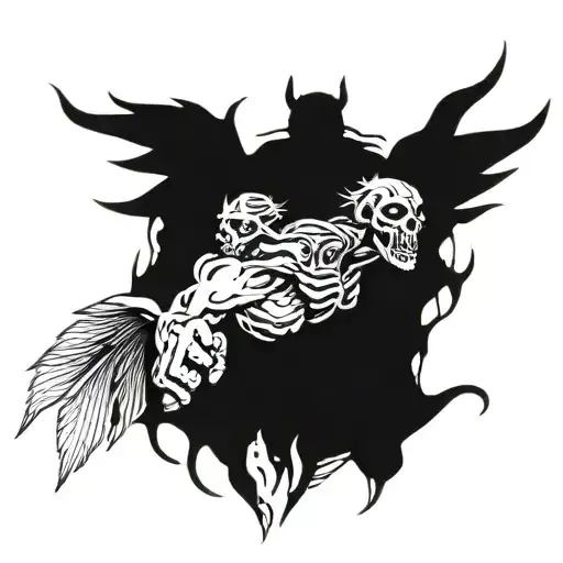 Ignored by angels, I vented to demons I separated fights between the two, I am God, I am human I am luxury and trash, I am tattoo design idea