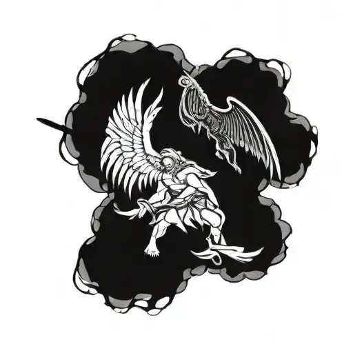 Ignored by angels, I vented with demons I separated fights between the two, I am God, I am human I am luxury and trash, I am tattoo design idea