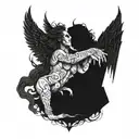 Ignored by angels, I vented to demons I separated fights between the two, I am God, I am human I am luxury and trash, I am tattoo design idea