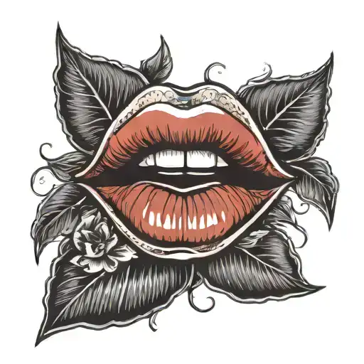 lips like kissed tattoo design idea