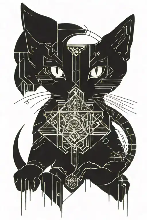 Egyptian cat tattoo design idea