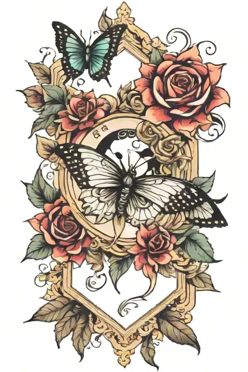 moment mori memento vivere tattoo design idea