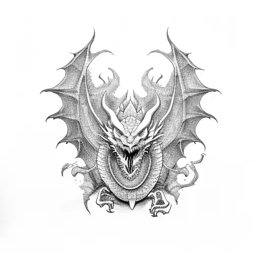 dragon and leo mix tattoo design idea