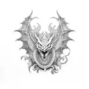 dragon and leo mix tattoo design idea