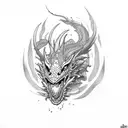 dragon and leo mix tattoo design idea