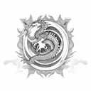 dragon and leo mix tattoo design idea