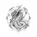 dragon and leo mix tattoo design idea
