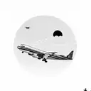 A sun setting behind a mountain range, with a plane flying above and palm trees in the foreground tattoo design idea