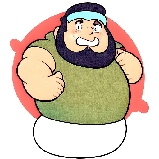 Chubby mermaid man with beard and body hair tattoo design idea