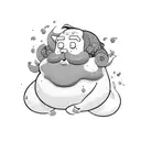 Chubby mermaid man with beard and body hair tattoo design idea