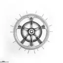 A movie reel wrapped around a motorcycle wheel, with scenes from favorite movies playing out tattoo design idea