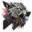 Wolf biting  tattoo design idea