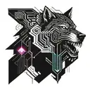 Wolf biting  tattoo design idea