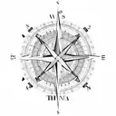 Compass mountain  tattoo design idea