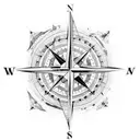 Compass mountain  tattoo design idea