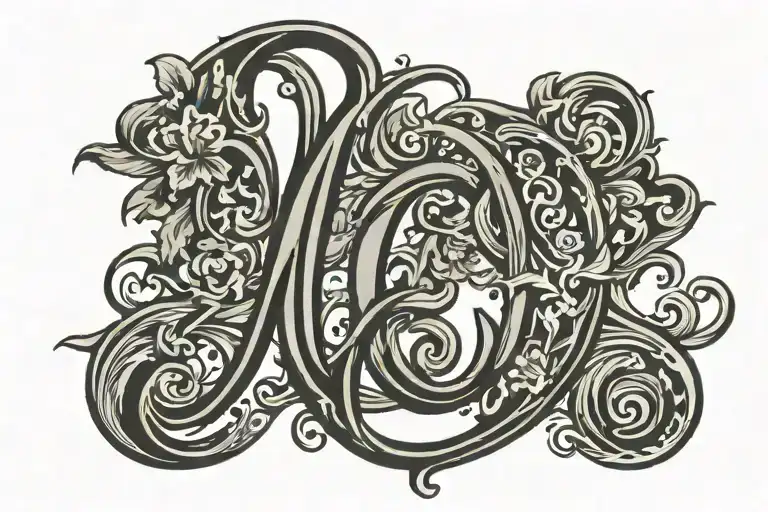 monogram tattoo with 2 letters A and S  tattoo design idea