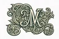 monogram tattoo with 2 letters A and S  tattoo design idea