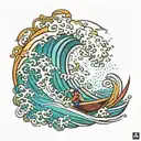 surf onda tattoo design idea