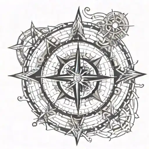 Compass Sig parvis magna  tattoo design idea