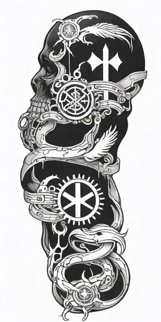 army medic symbol surrounded tattoo design idea