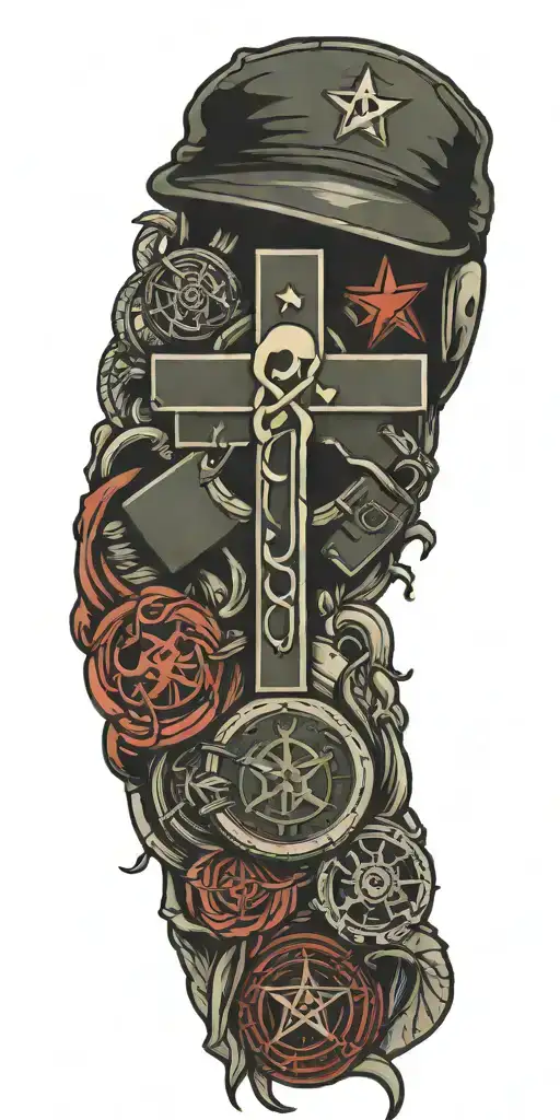 army medic symbol surrounded tattoo design idea