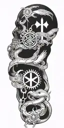 army medic symbol surrounded tattoo design idea