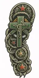 army medic symbol surrounded tattoo design idea