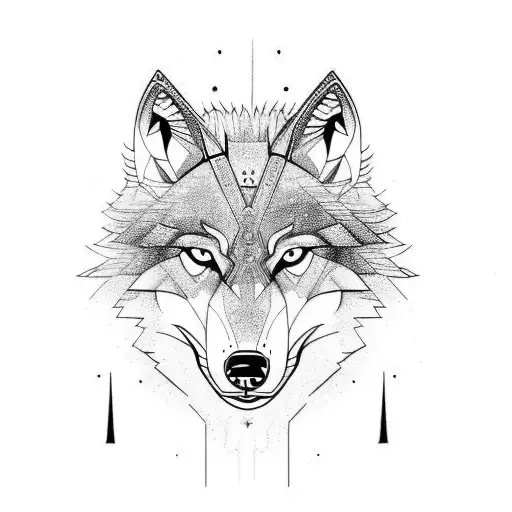 Wolf nordic death  tattoo design idea