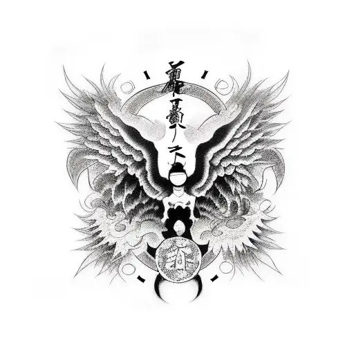 fallen angel tattoo design idea