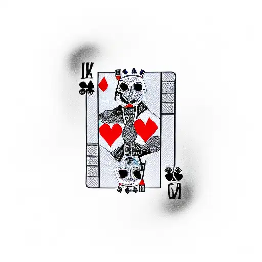 skeleton hands holding up 2 playing cards tattoo design idea