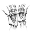 skeleton hands tattoo design idea