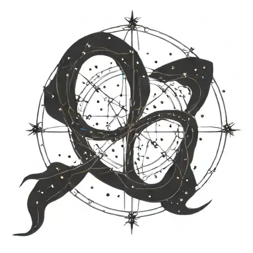 Aquarius constellation intertwined with a peace symbol tattoo design idea
