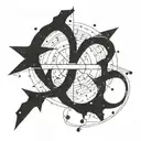 Aquarius constellation intertwined with a peace symbol tattoo design idea