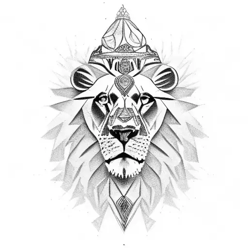 the roma gypsy symbol and a lion tattoo design idea
