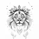 the roma gypsy symbol and a lion tattoo design idea