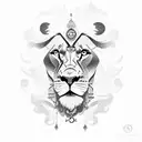 the roma gypsy symbol and a lion tattoo design idea