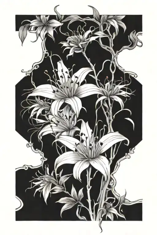 red spider lily and poisen tree tattoo design idea