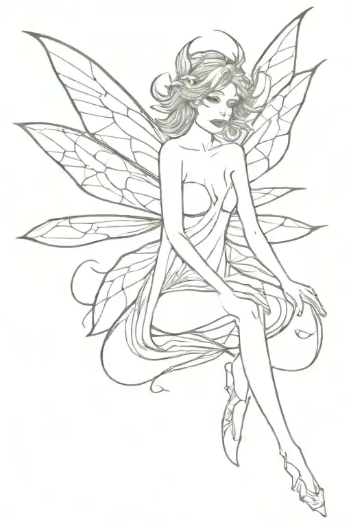 Scary fairy tattoo design idea