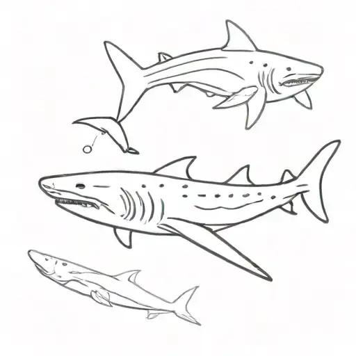 bts dog whale shark swimming tattoo design idea