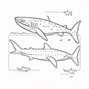bts dog whale shark swimming tattoo design idea