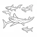 bts dog whale shark swimming tattoo design idea