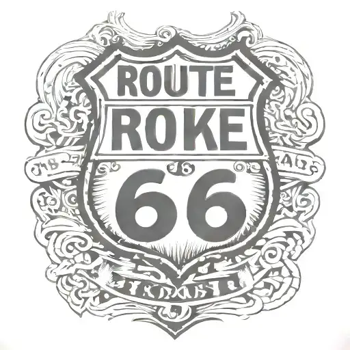 route 66 tattoo design idea