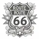 route 66 tattoo design idea