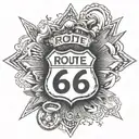 route 66 tattoo design idea