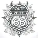 route 66 tattoo design idea